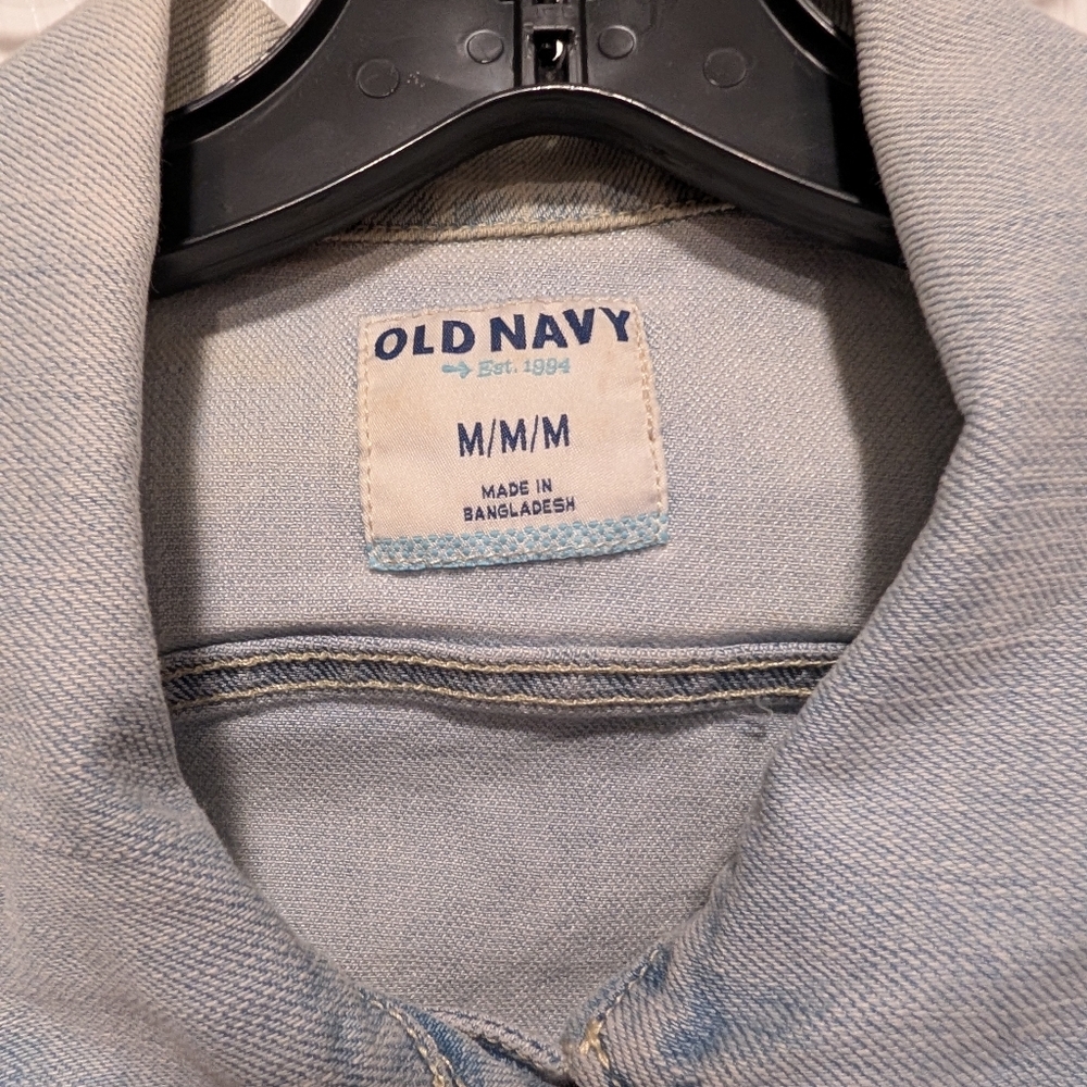 Old Navy Light Wash Denim Vest Women Medium Sleeveless Jean Jacket - Picture 4 of 11